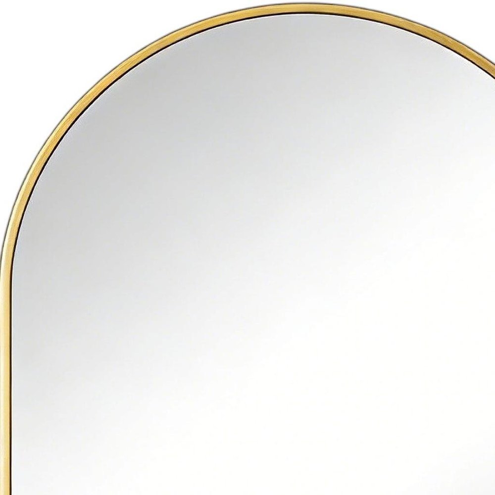 Gold Aluminum Arch Framed Anti Fog Accent Mirror - 38-inch