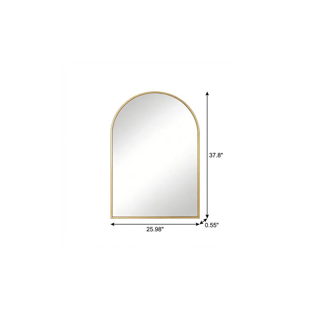 Gold Aluminum Arch Framed Anti Fog Accent Mirror - 38-inch