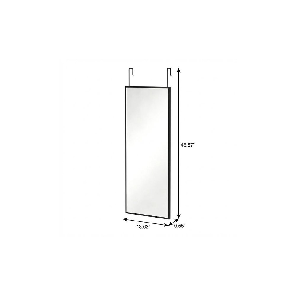 Black Aluminum Over the Door Framed Accent Mirror - 47-inch