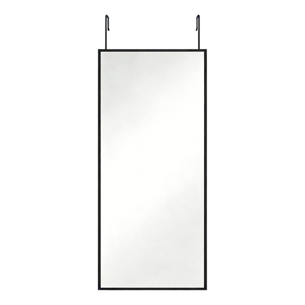Black Aluminum Over the Door Framed Accent Mirror - 47-inch