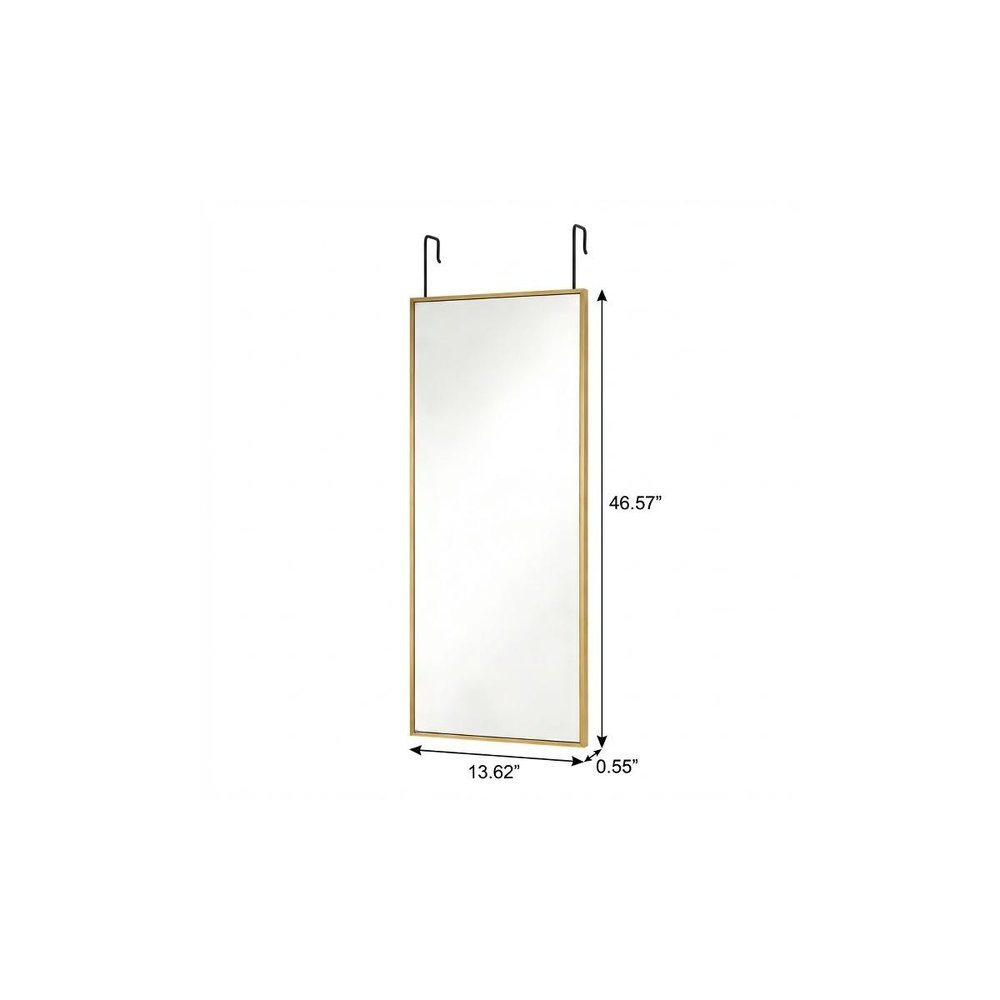 Gold Aluminum Over the Door Framed Accent Mirror - 47-inch