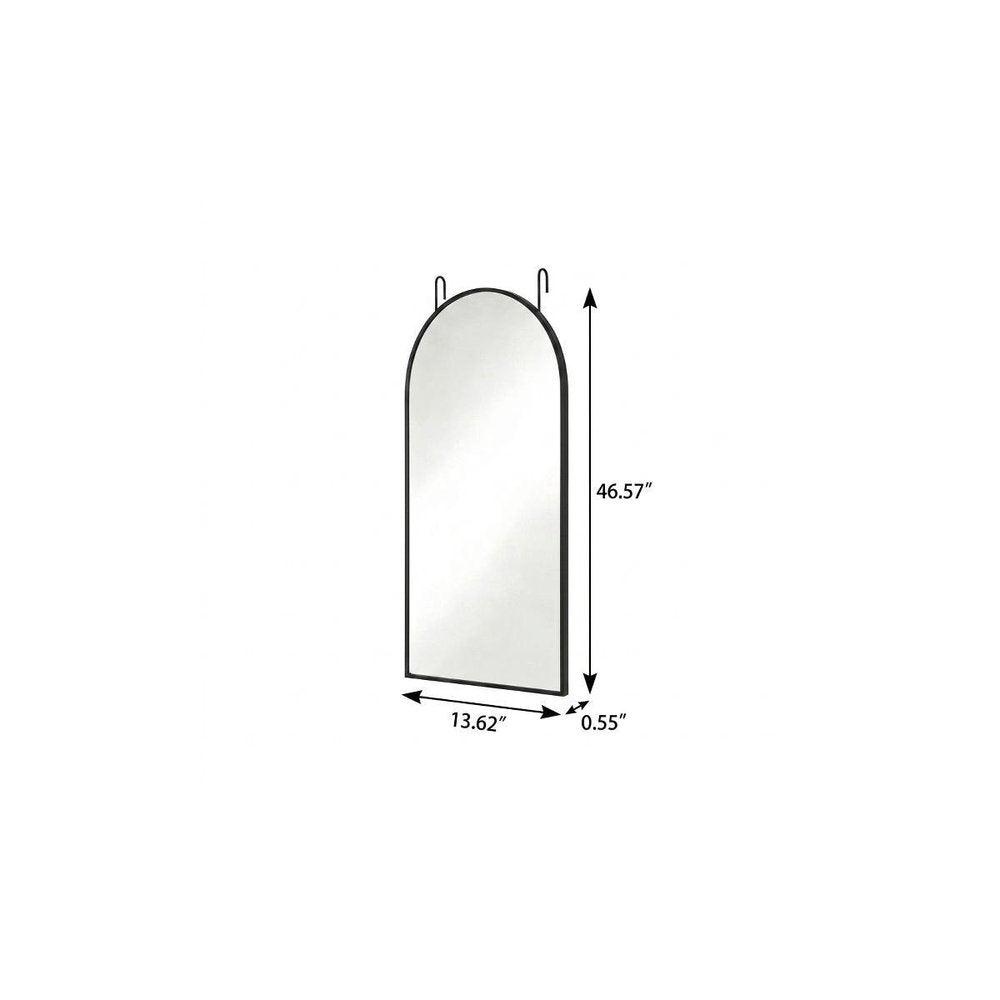 Black Aluminum Arch Over the Door Framed Accent Mirror - 47-inch