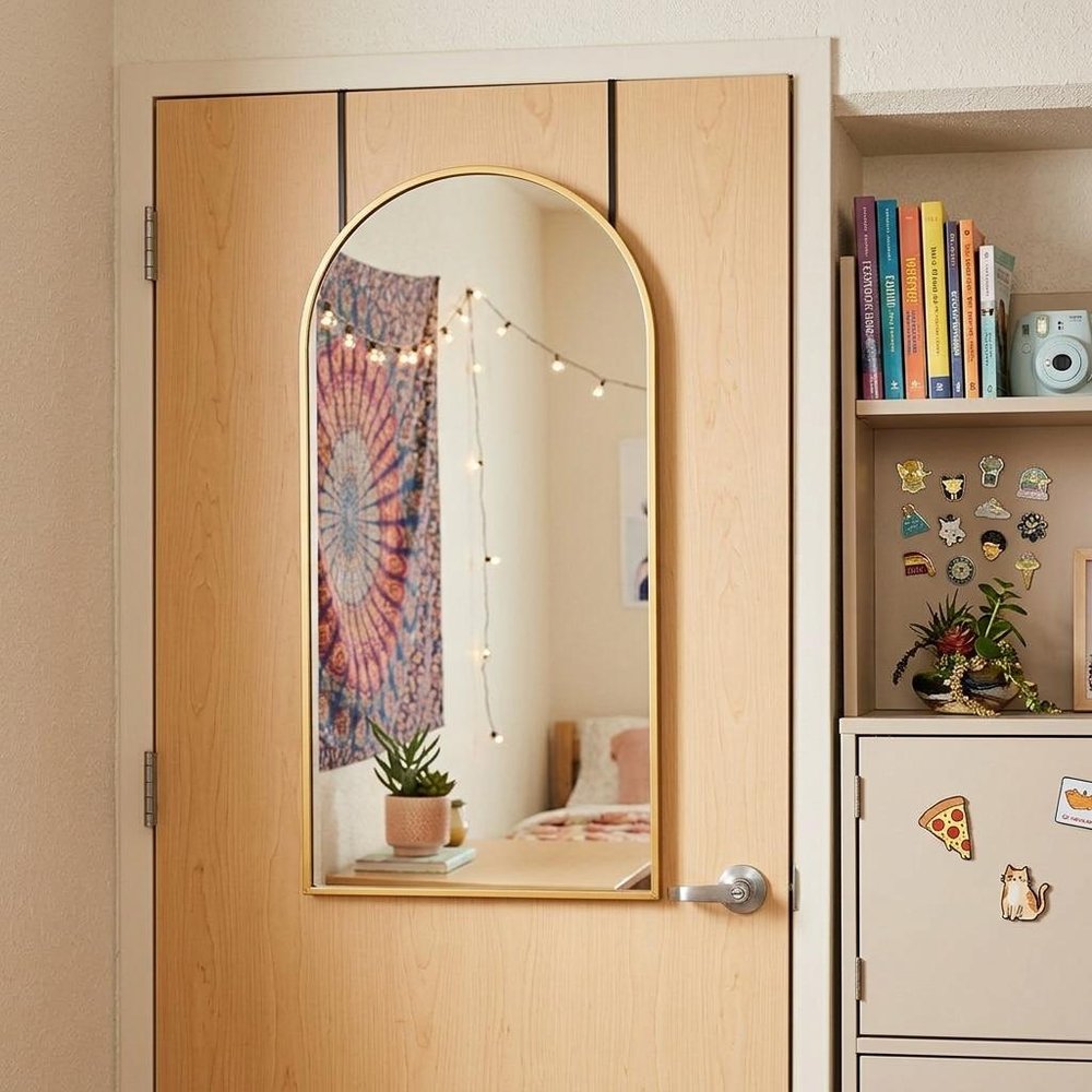 Gold Aluminum Arch Over the Door Framed Accent Mirror - 47-inch