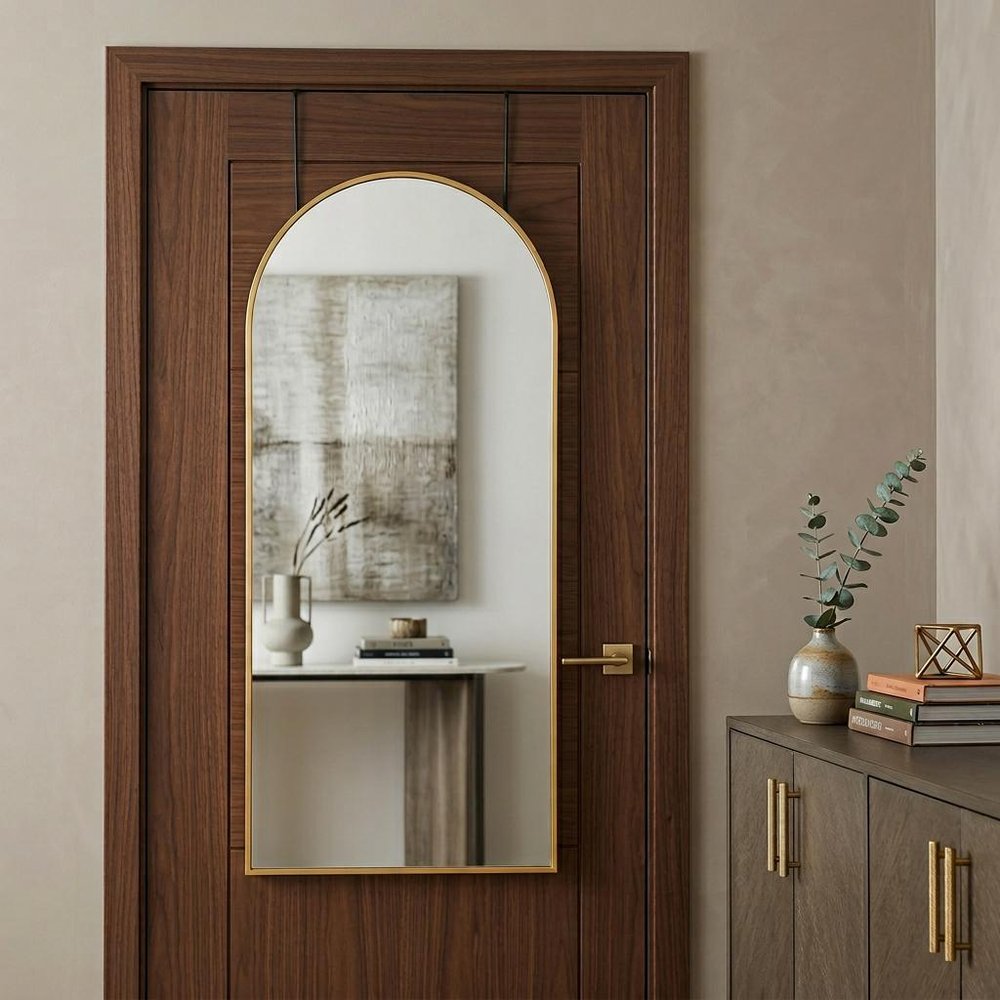Gold Aluminum Arch Over the Door Framed Accent Mirror - 47-inch