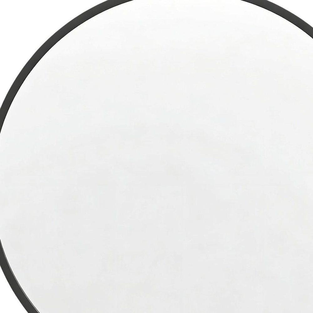 Black Aluminum Round Framed Accent Mirror - 30-inch