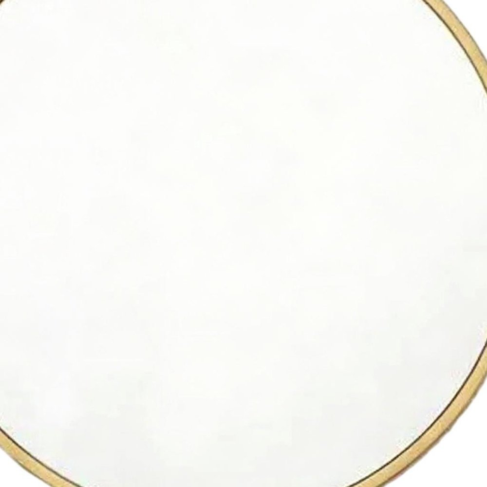 Gold Aluminum Round Framed Accent Mirror - 20-inch