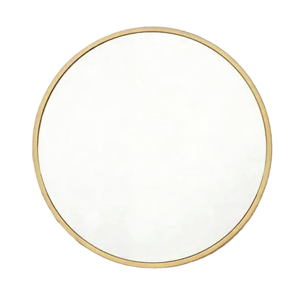 Gold Aluminum Round Framed Accent Mirror - 20-inch