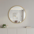Gold Aluminum Round Framed Accent Mirror - 30-inch