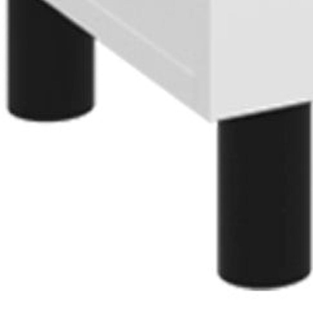 White Wood Sideboard with Two Doors - 24-inch