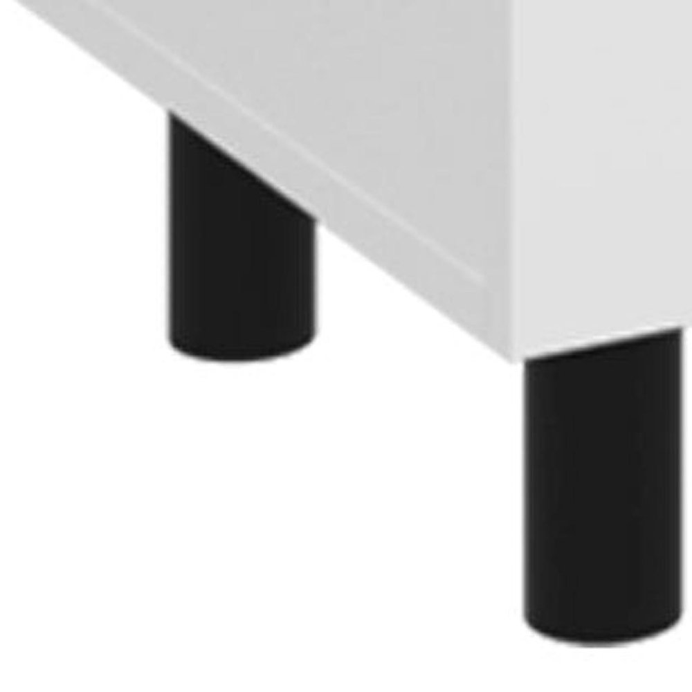 White Wood Sideboard with Two Doors - 24-inch