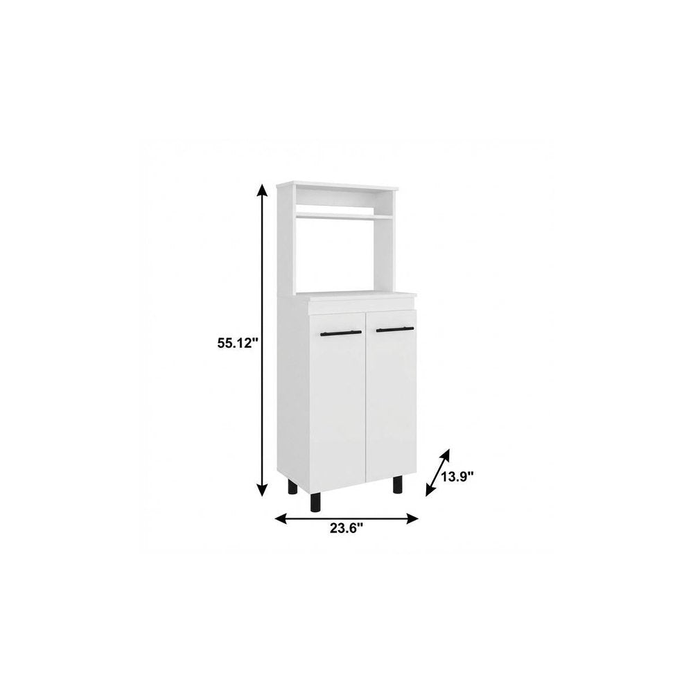 White Wood Sideboard with Two Doors - 24-inch