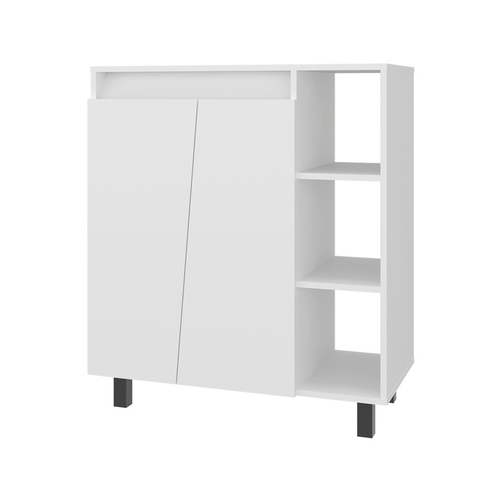 White Wood Sideboard with Two Doors - 32-inch
