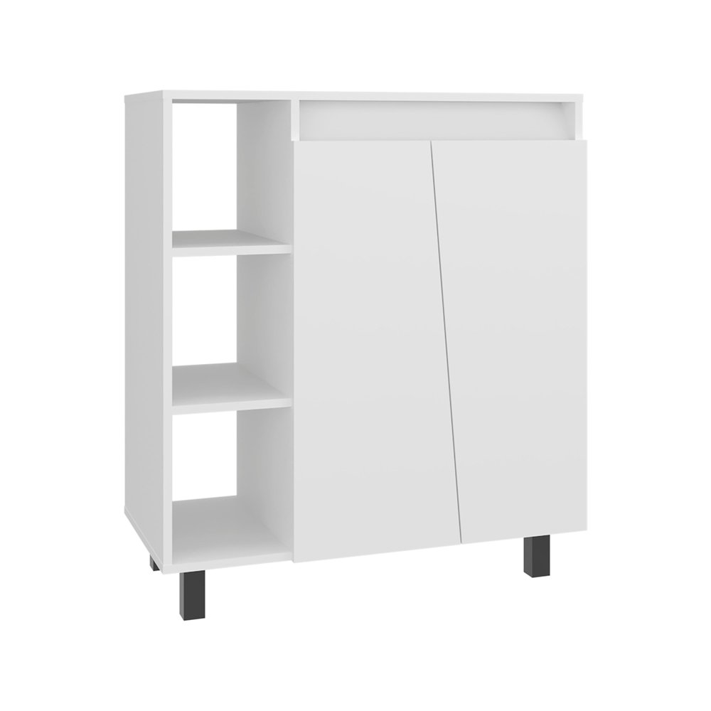 White Wood Sideboard with Two Doors - 32-inch