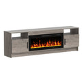 Gray Wood Fireplace Entertainment Center with Fireplace - 70-inch