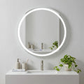 Round Lighted Frameless Anti Fog Bathroom Vanity Mirror - 24-inch