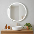 Round Lighted Frameless Anti Fog Bathroom Vanity Mirror - 30-inch