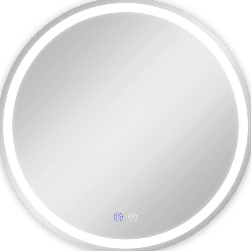 Round Lighted Frameless Anti Fog Bathroom Vanity Mirror - 35-inch