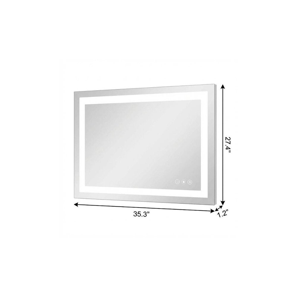 Lighted Frameless Anti Fog Bathroom Vanity Mirror - 27-inch