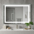 Lighted Frameless Bathroom Vanity Mirror - 35-inch