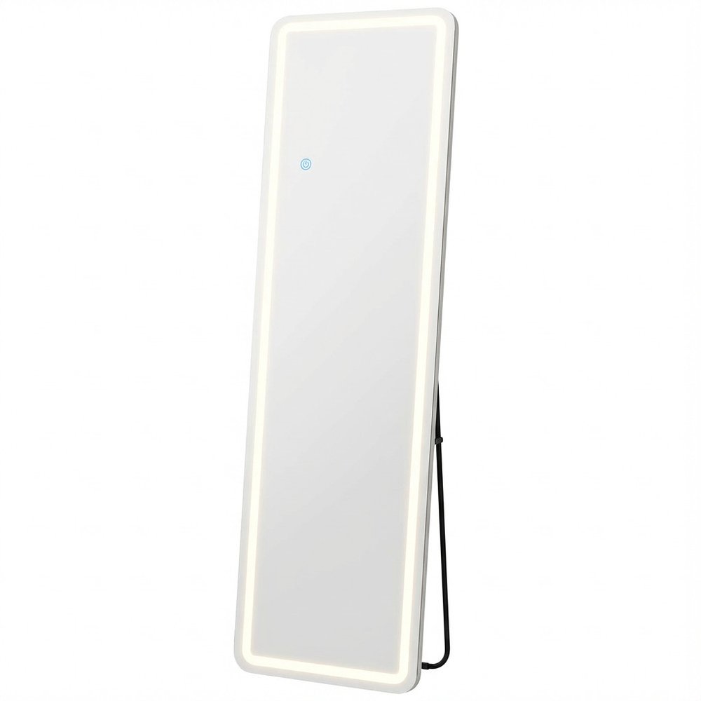 Silver Lighted Freestanding and Wall Mounted Framed Full Length Mirror - 70-inch