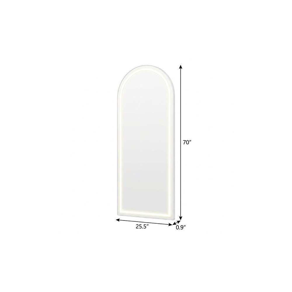 Silver Arch Lighted Freestanding and Wall Mounted Framed Full Length Mirror