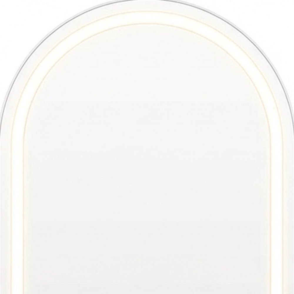 Silver Arch Lighted Freestanding and Wall Mounted Framed Full Length Mirror