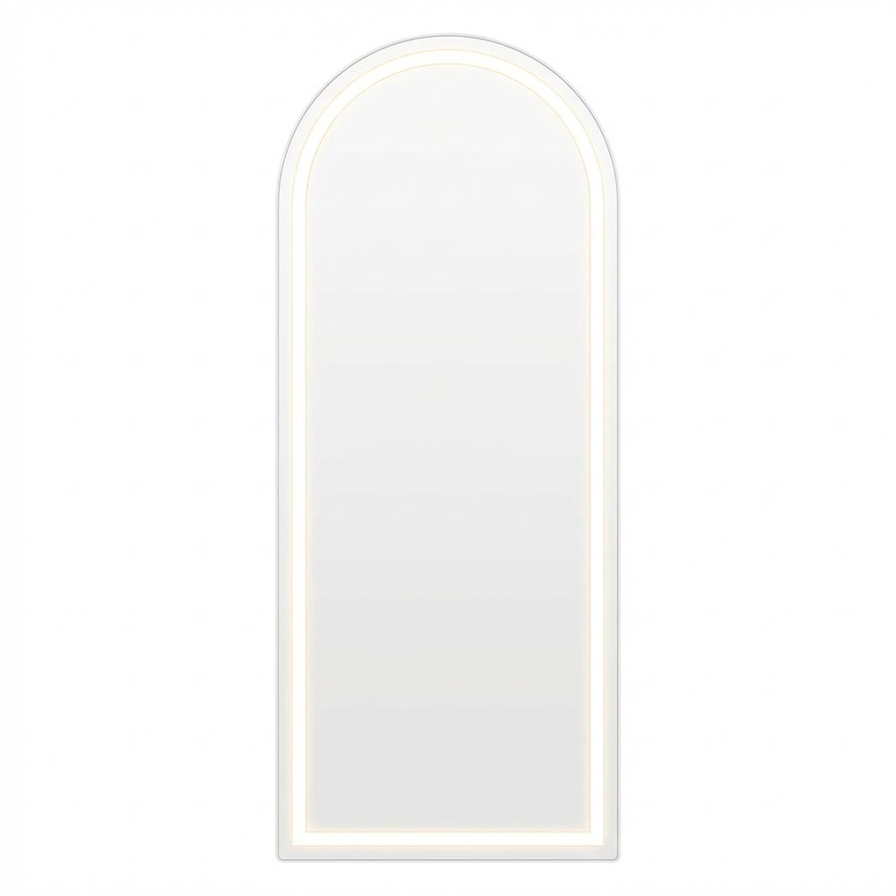 Silver Arch Lighted Freestanding and Wall Mounted Framed Full Length Mirror