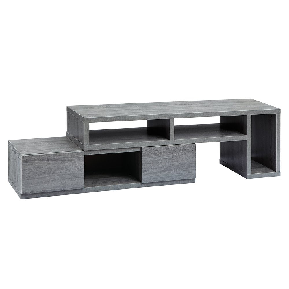 Gray Wood Enclosed and Open Storage TV Stand - 54-inch