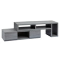 Gray Wood Enclosed and Open Storage TV Stand - 54-inch
