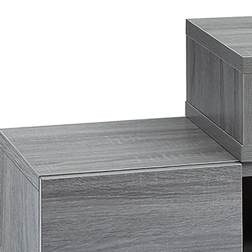 Gray Wood Enclosed and Open Storage TV Stand - 54-inch