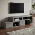 Gray Wood Enclosed and Open Storage TV Stand - 54-inch
