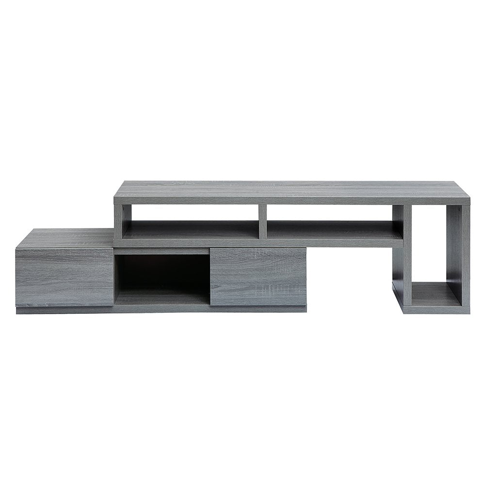 Gray Wood Enclosed and Open Storage TV Stand - 54-inch