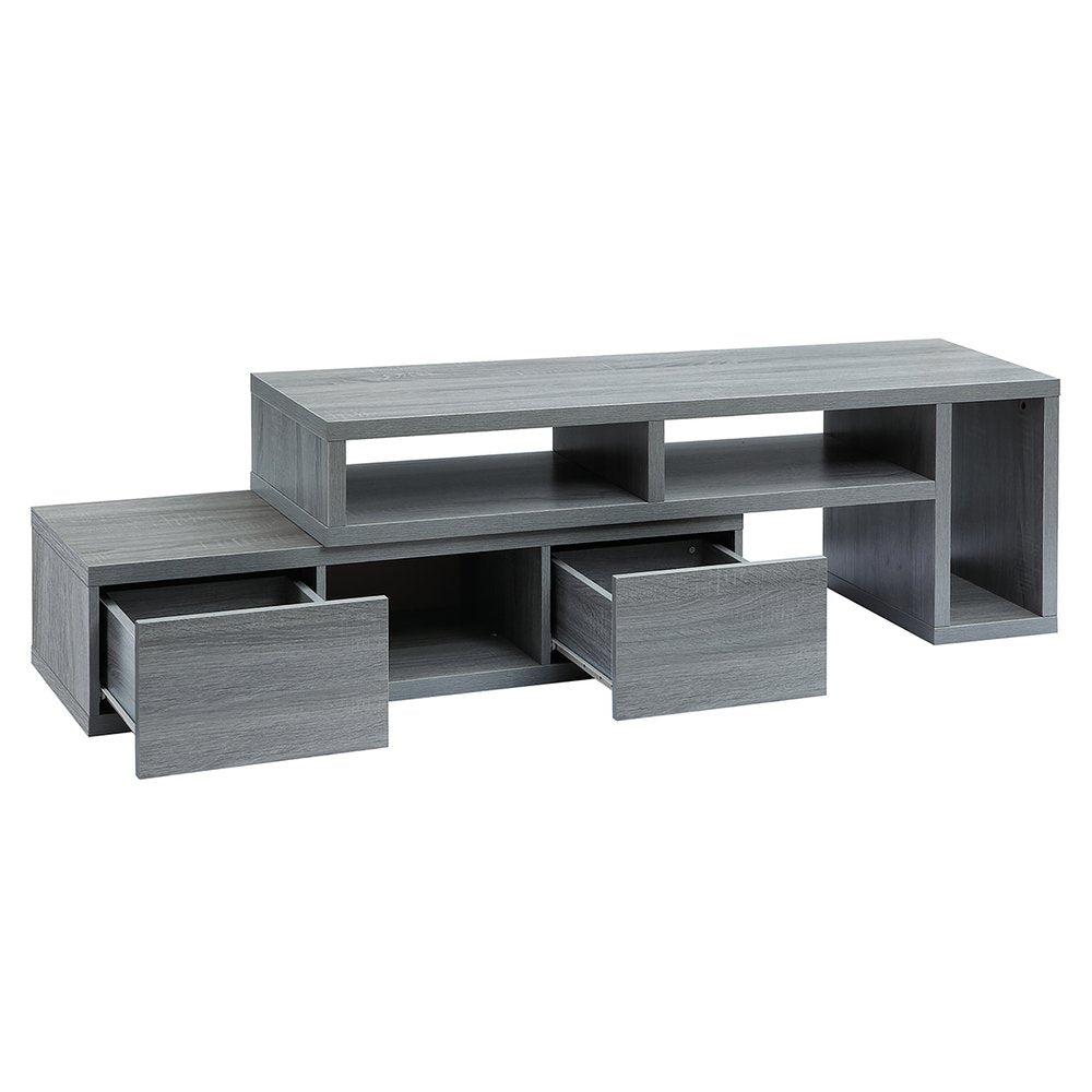 Gray Wood Enclosed and Open Storage TV Stand - 54-inch