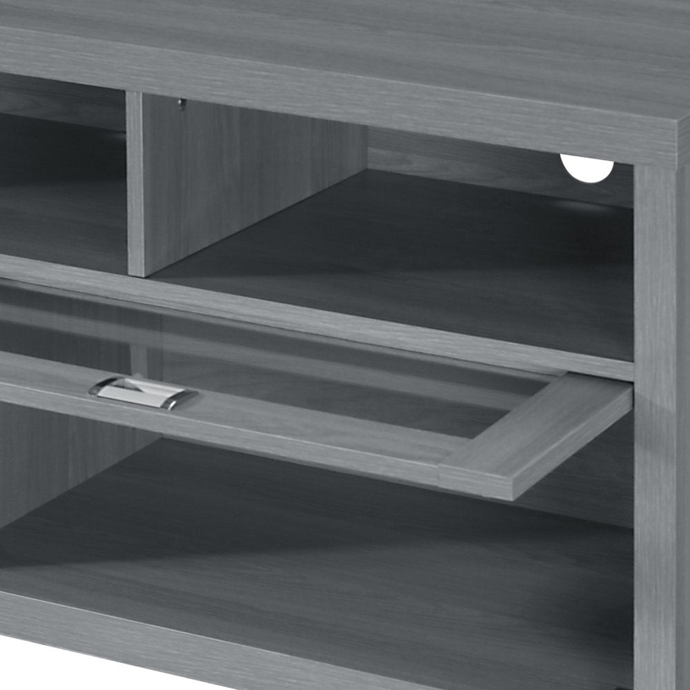Gray Wood Enclosed and Open Storage TV Stand - 57-inch