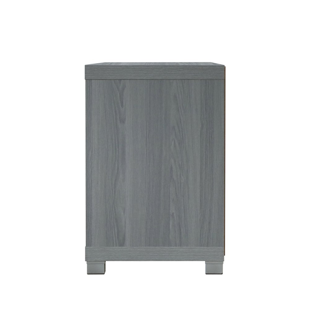 Gray Wood Enclosed and Open Storage TV Stand - 57-inch