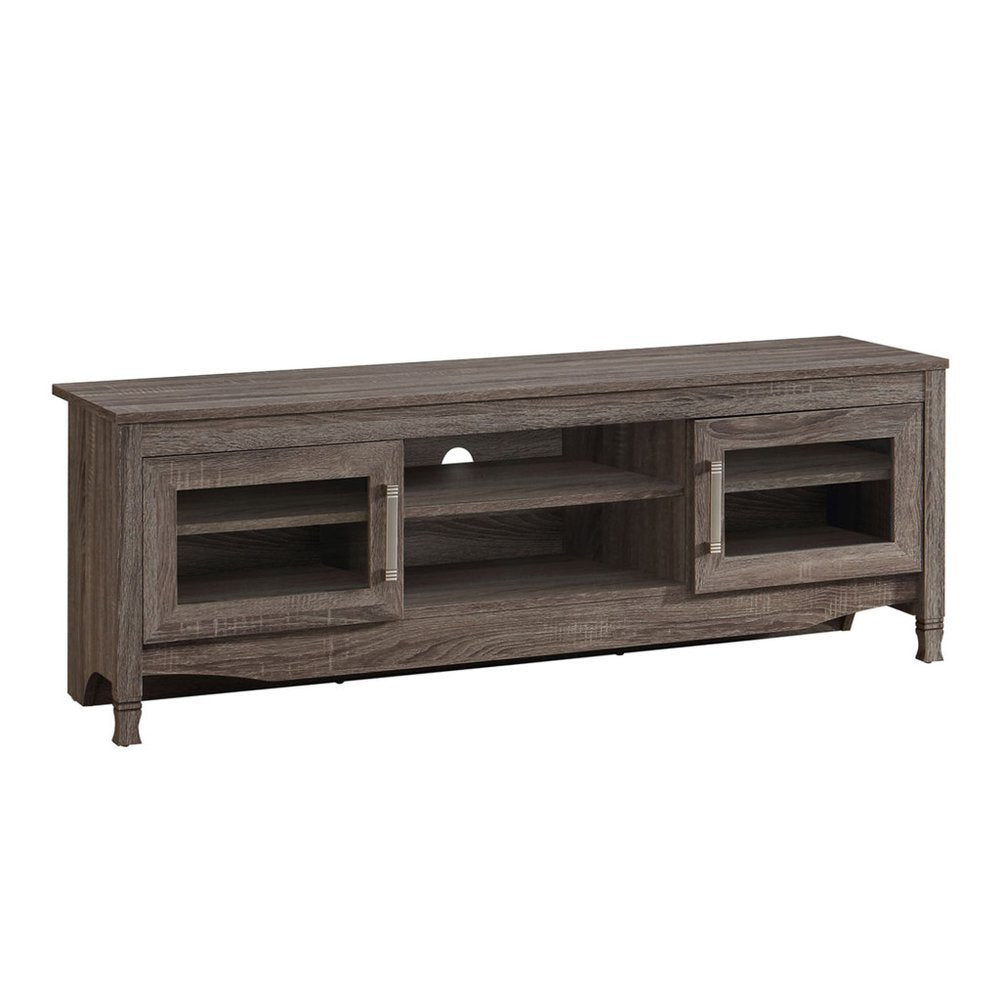 Gray Wood Enclosed and Open Storage TV Stand - 53-inch