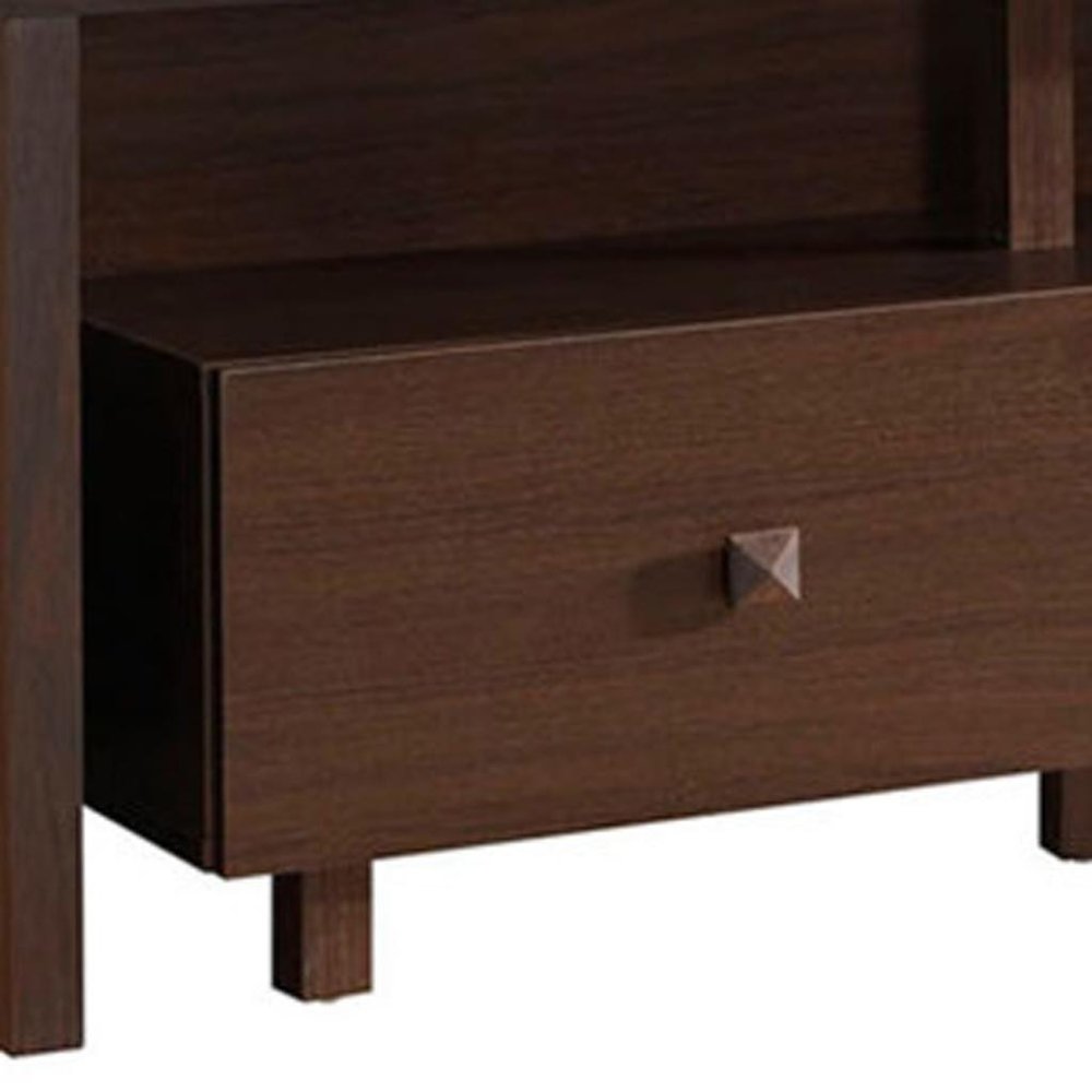 Brown Wood Enclosed and Open Storage TV Stand - 71-inch