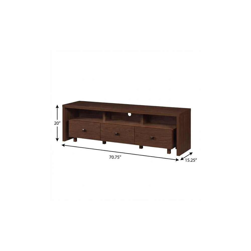 Brown Wood Enclosed and Open Storage TV Stand - 71-inch