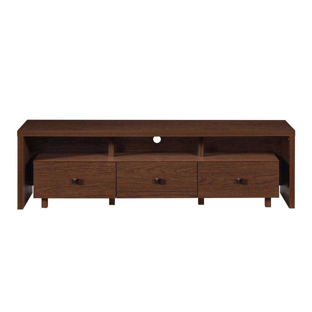 Brown Wood Enclosed and Open Storage TV Stand - 71-inch