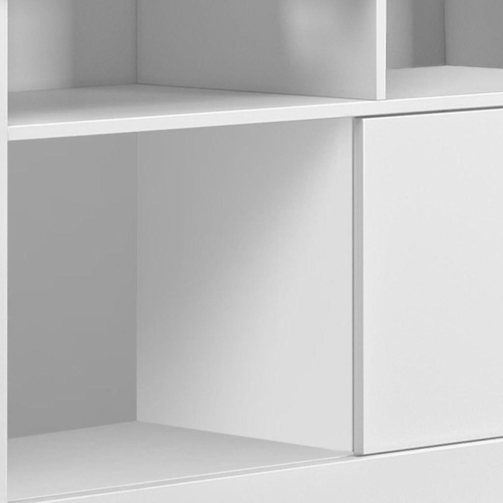 White Wood Enclosed and Open Storage TV Stand - 61-inch