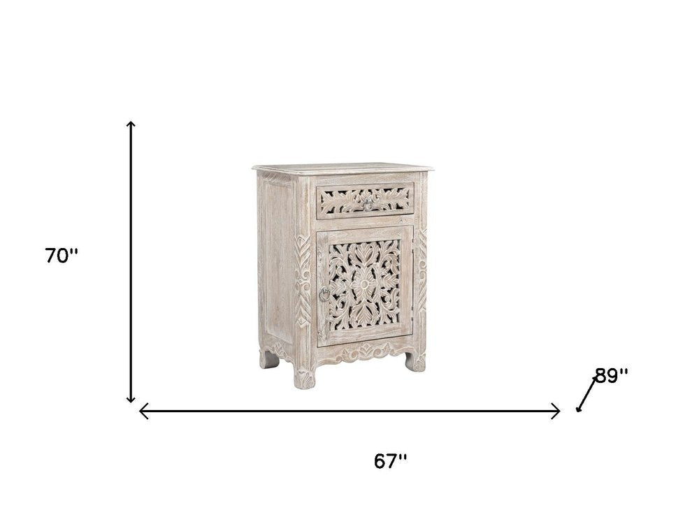 Five Piec White Solid Wood Bedroom Set with Mirror