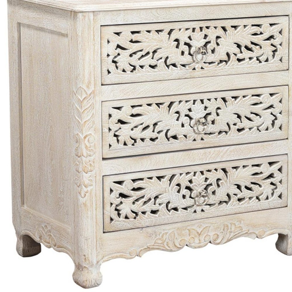 Five Piec White Solid Wood Bedroom Set with Mirror
