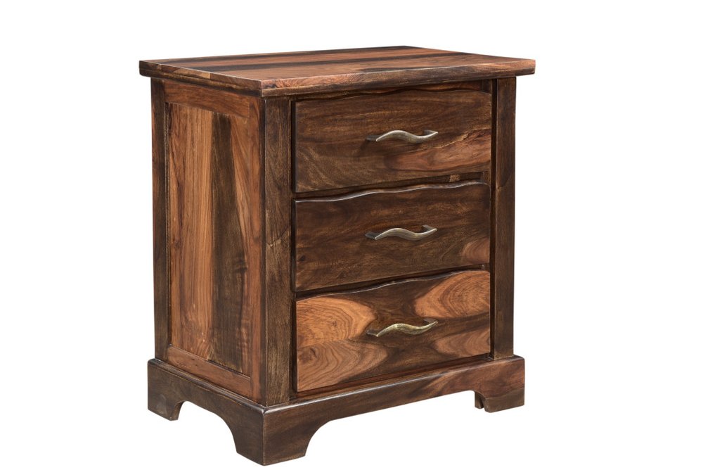 Five Piec Dark Brown Solid Wood Bedroom Set with Mirror