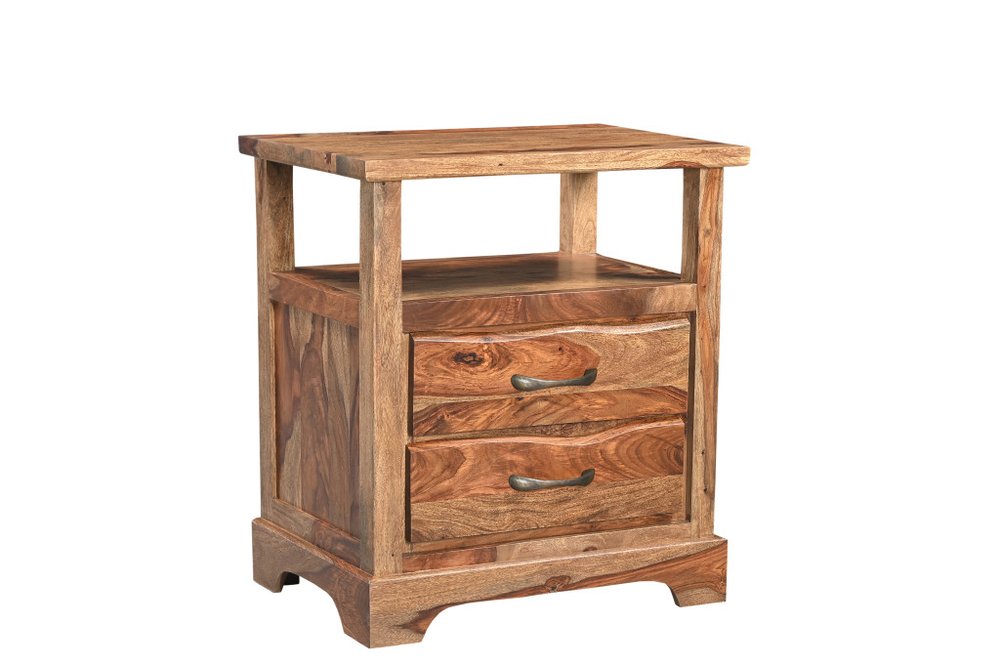 Five Piec Brown Solid Wood Bedroom Set with Mirror