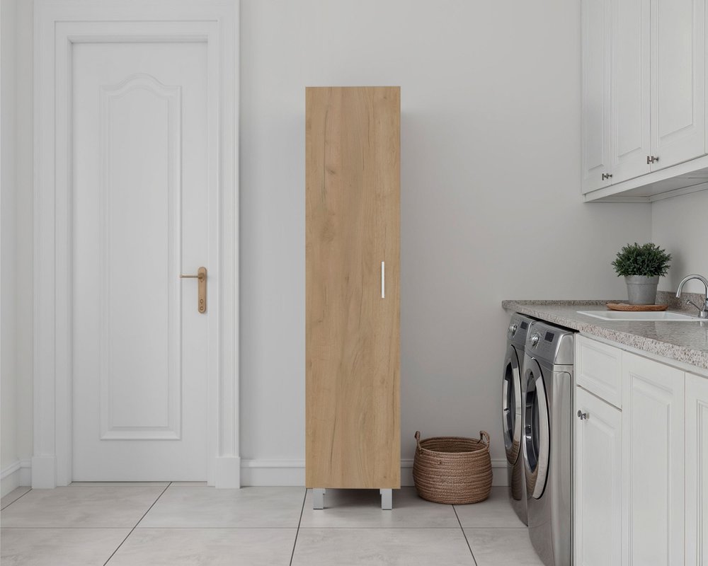 Beige Wood Accent Chest - 16-inch
