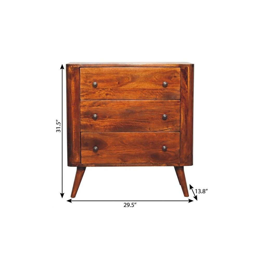 Brown Solid Wood Sideboard - 30-inch