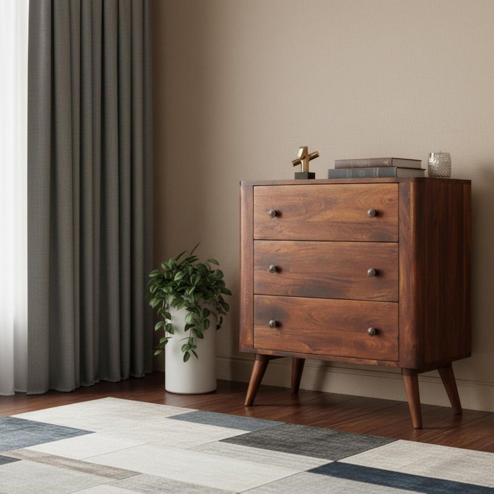 Brown Solid Wood Sideboard - 30-inch