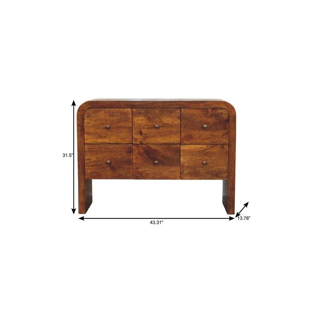 Brown Solid Wood Sideboard - 43-inch
