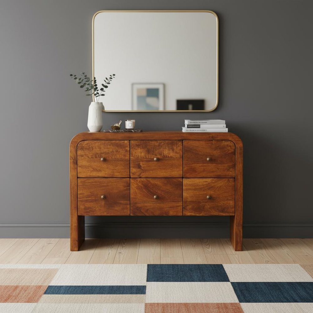 Brown Solid Wood Sideboard - 43-inch