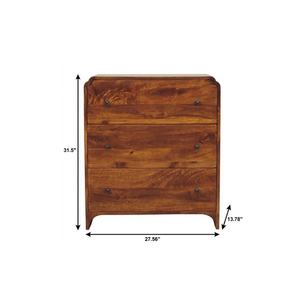 Brown Solid Wood Sideboard - 28-inch